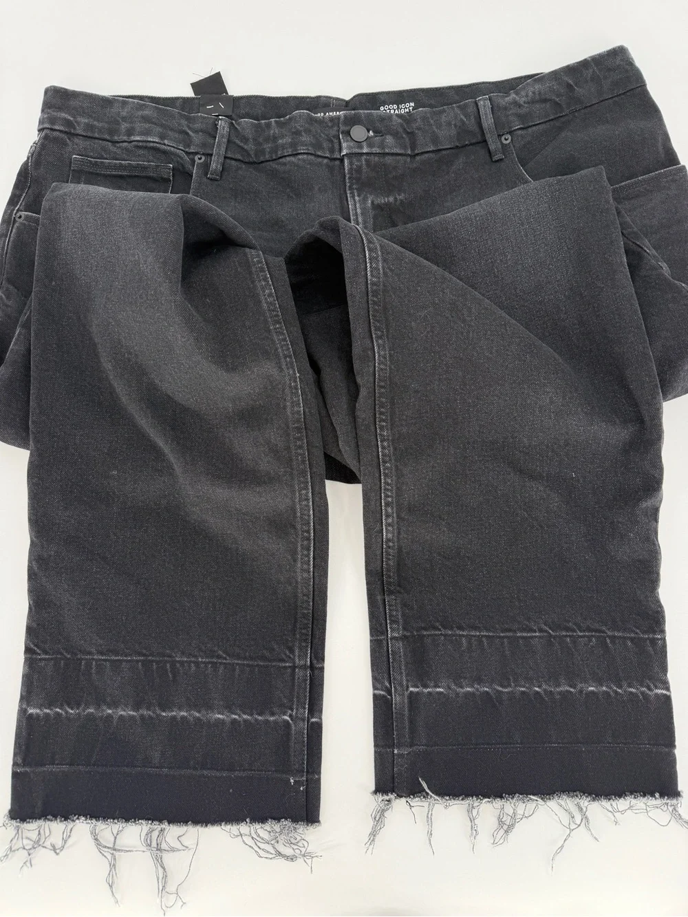Good American Good Icon High Rise Straight Black Jeans Women's - Size 24W
